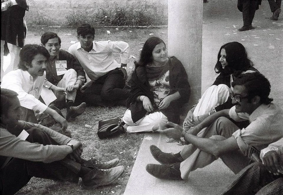 As a student activist during his Karachi University days in 1971. He had newly been released from prison.