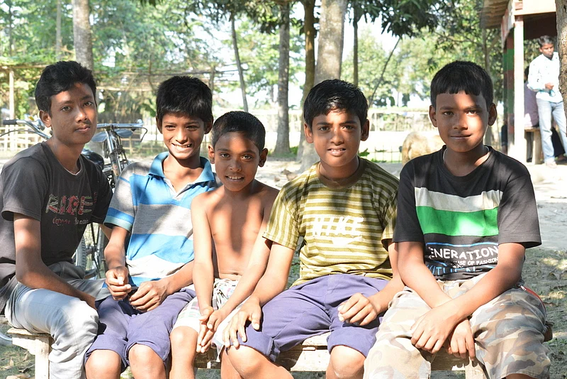 Children at Poatharkuti; all go to school under false idenities.