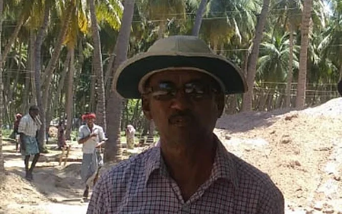 Vedachalam, archaeologist working at the site.