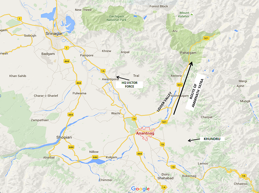 Anantnag and surrounding areas