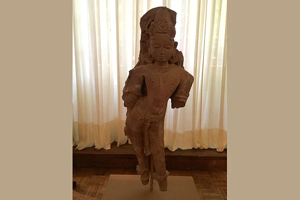 This Male Diety was from Madhya Pradesh Khajuraho in India and was made in the 12th century. (Photo: @narendramodi twitter account)
