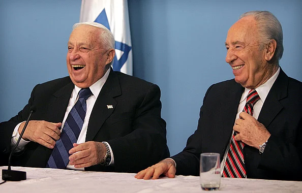 Ariel Sharon and Shimon Peres