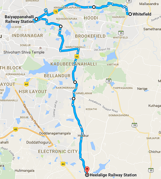 Whitefield to Heelalige
