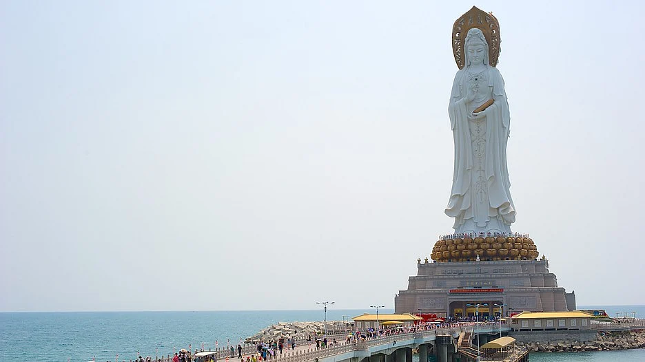 A 108-metre (354 ft) statue of the Bodhisattva Avalokiteshvara in Sanya, China.