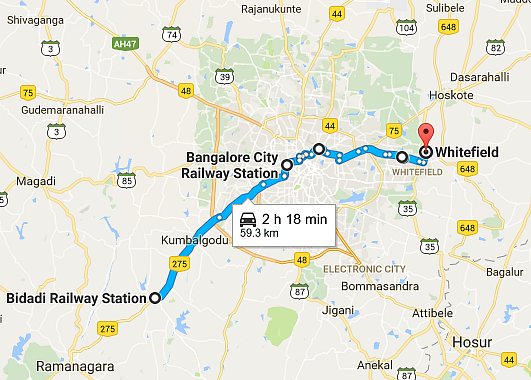 Bidadi to Whitefield