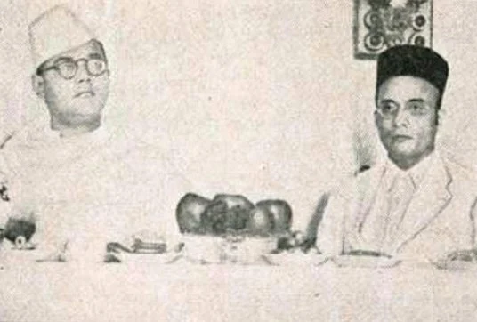 Savarkar with Subhas Chandra Bose 