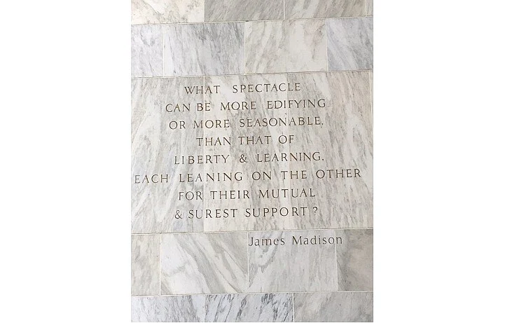 A tribute by James Madison to the library.