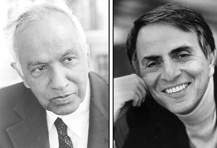 Physicists Subrahmanyan Chandrasekhar and Carl Sagan: Spiritual with no need for supernatural 