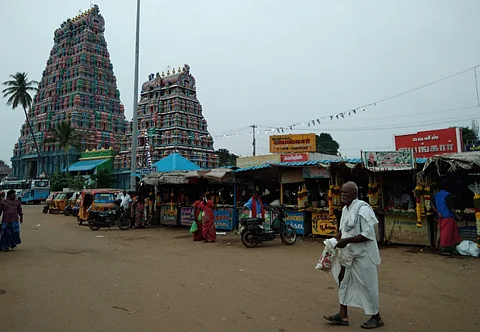 Kalaiyarkovil – the temple towers built by Marudu brothers.