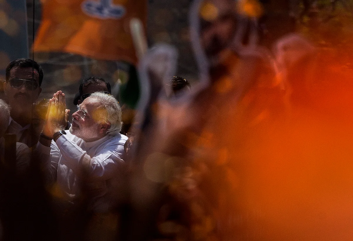 Prime Minister Modi at an election rally. (Gettyimages)