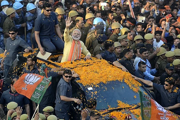 PM Modi on one of his earlier visits to Varanasi 