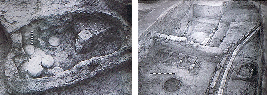 Fire altars in Kalibangan: in aq house (left) and in the citadel (right): Picture: B B Lal, “The Rig Vedic People” (2015)