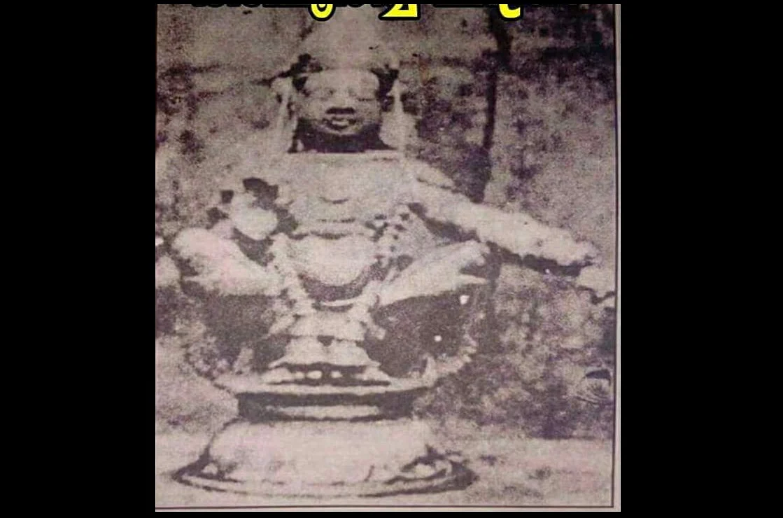 Damaged idol of Ayyappan