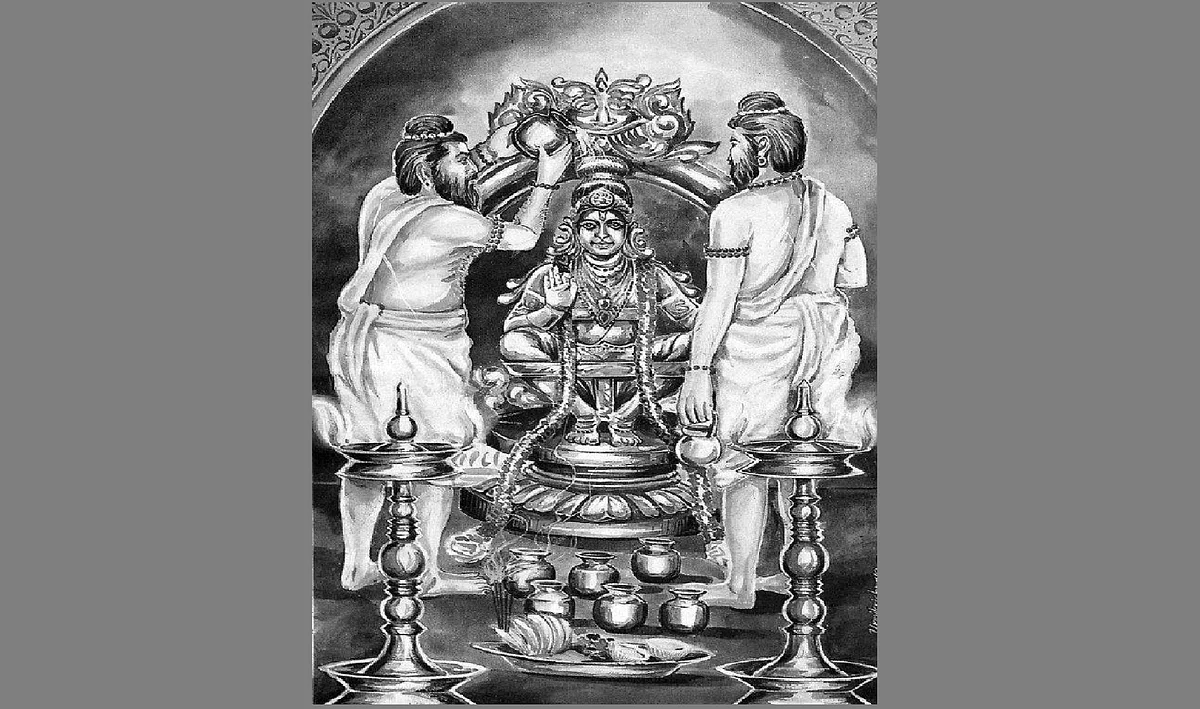 Agastya and Parasurama Consecrating the Vigraha at Sabarimala 