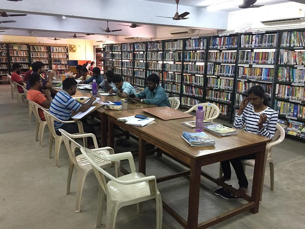 Students at the research section