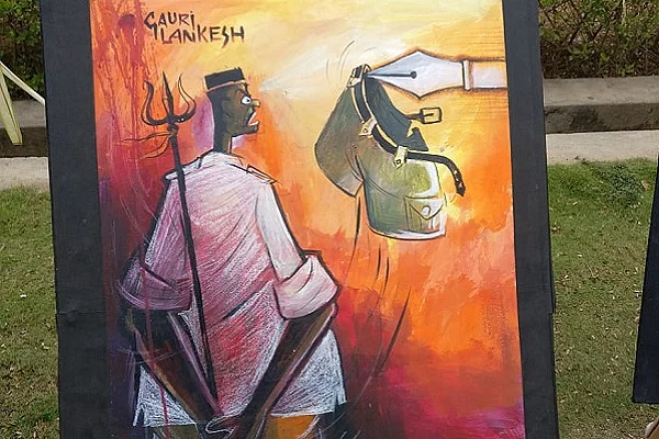 Painting at exhibition in Loyola College