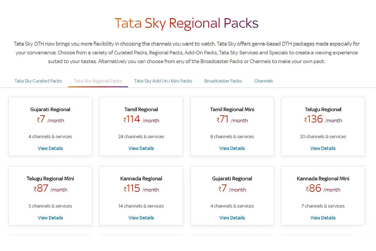 Tata Sky Launches New Regional Smart Packs With Inclusive Cost Starting Rs 206; Mini, Add-On Packs Also Introduced