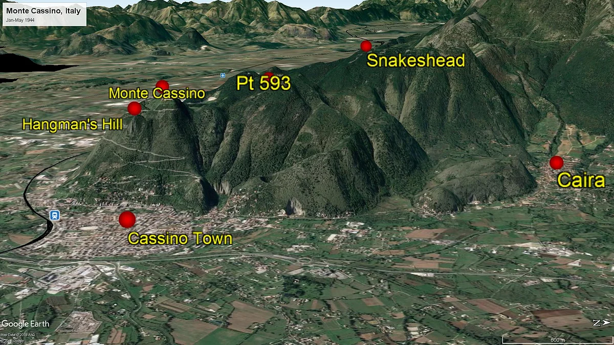 Monte Cassino (Google Earth)