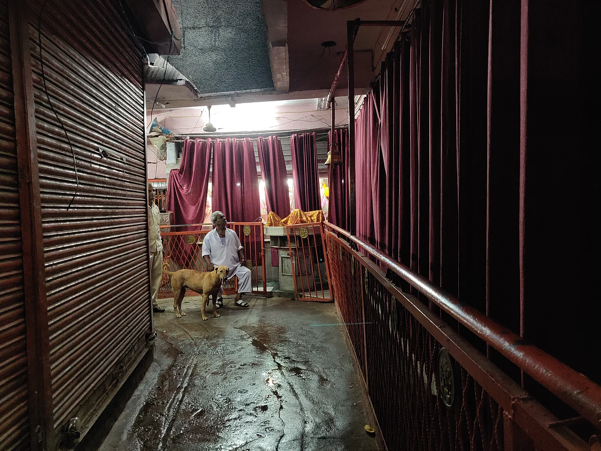 The temple that was desecrated has been repaired by the colony residents. 