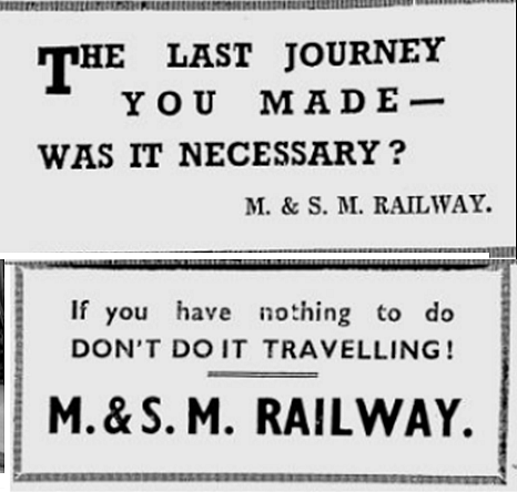 Government advertisements on restrictions in a time of scarcity. 