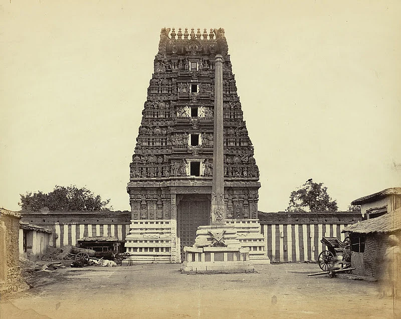 An 1868 capture of the Halasuru Someshwara Shrine entrance from the Archaeological Survey of India Collections (Hnery Dixon/WikiCommons) 