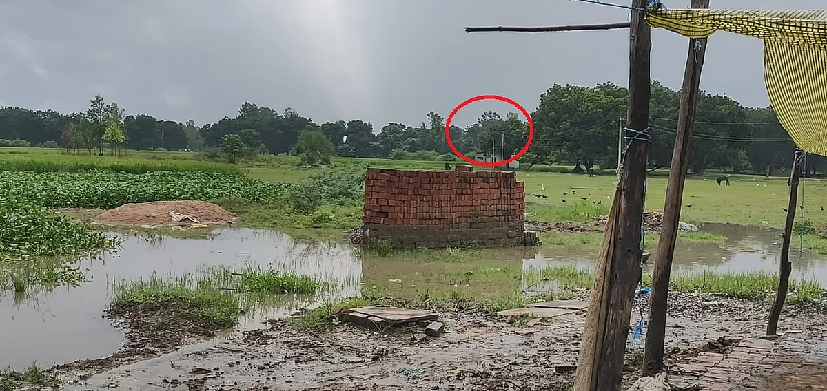 A view of the field - site of crime - from the basti