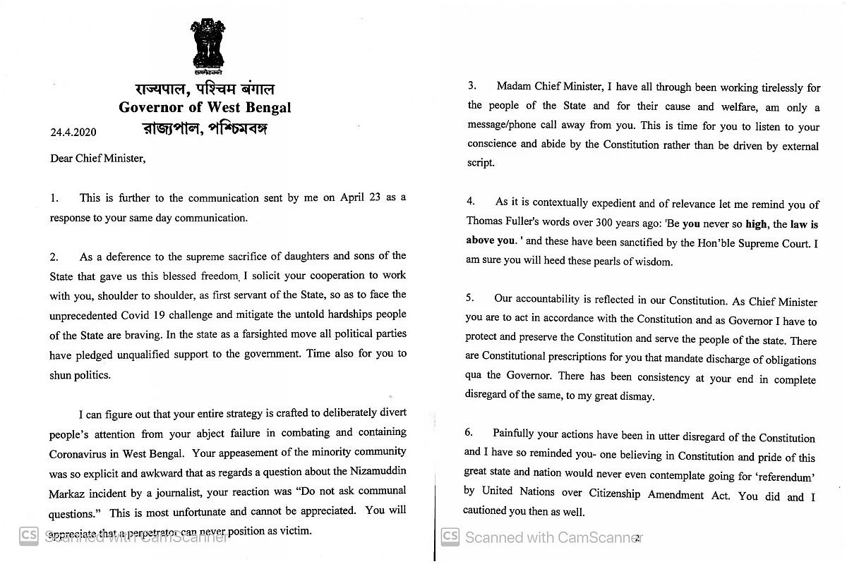 Pages 1 and 2 of the governor’s letter. 