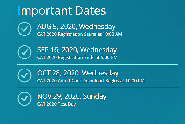CAT 2020 Schedule Released; Online Registration To Start From 5 August