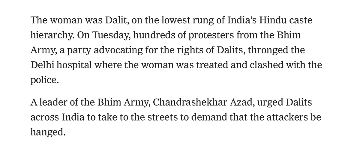 Mention Of ‘Upper Caste Men’ In Hathras, But Only ‘Men’ In Balrampur: That’s CNN, NYTimes, BBC And Bloomsberg For You