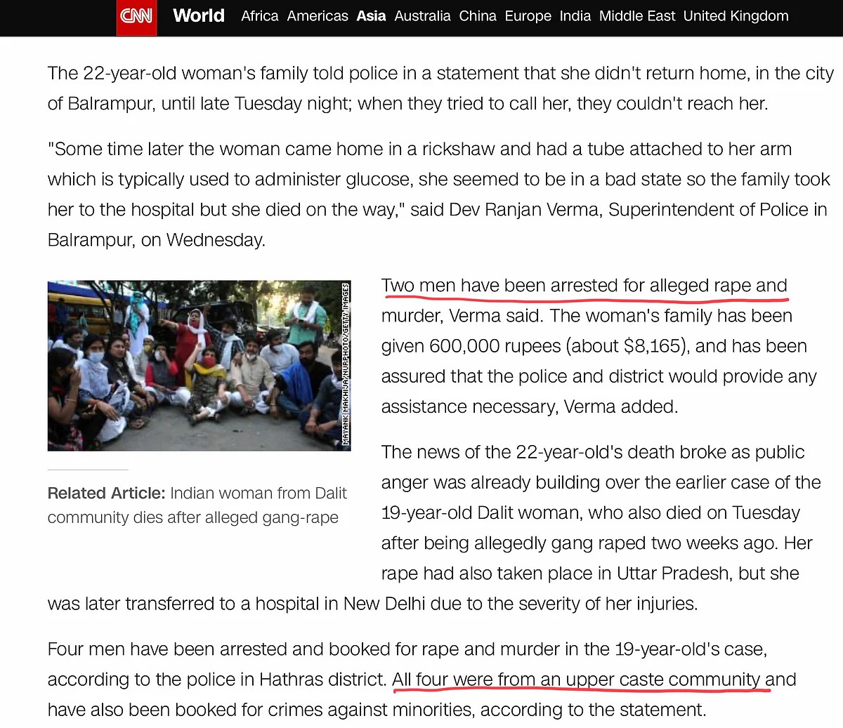Mention Of ‘Upper Caste Men’ In Hathras, But Only ‘Men’ In Balrampur: That’s CNN, NYTimes, BBC And Bloomsberg For You