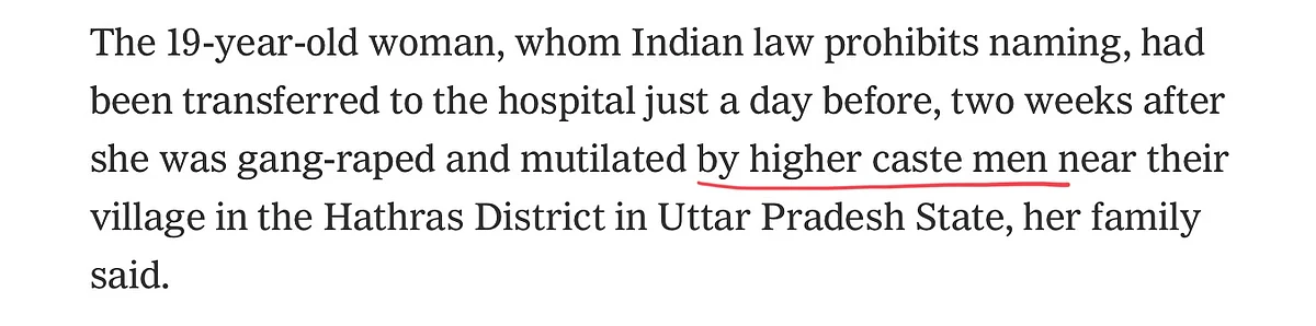 Mention Of ‘Upper Caste Men’ In Hathras, But Only ‘Men’ In Balrampur: That’s CNN, NYTimes, BBC And Bloomsberg For You