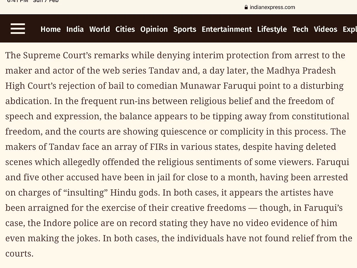 Indian Express editorial