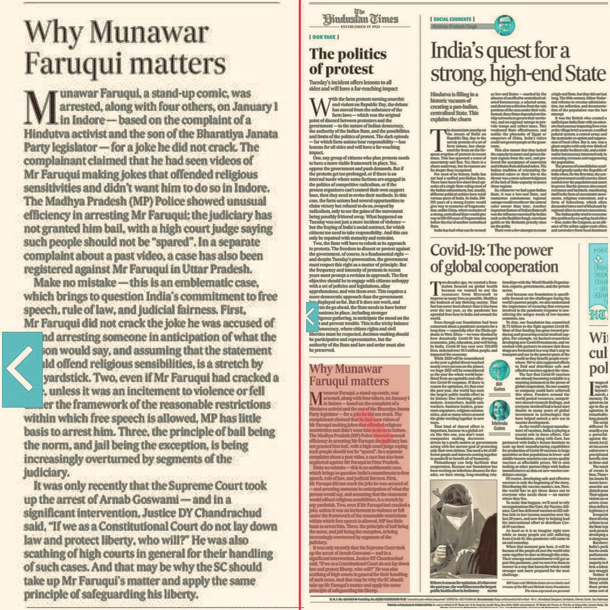 Hindustan Times edit piece