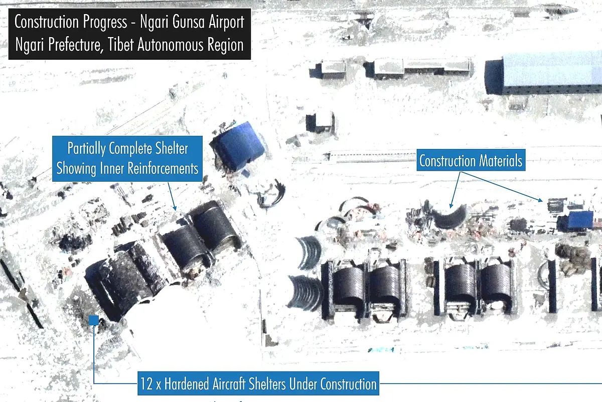 Satellite Images Show China Is Expanding Its Airbase Near Ladakh, Building Hardened Shelters For Fighter Jets
