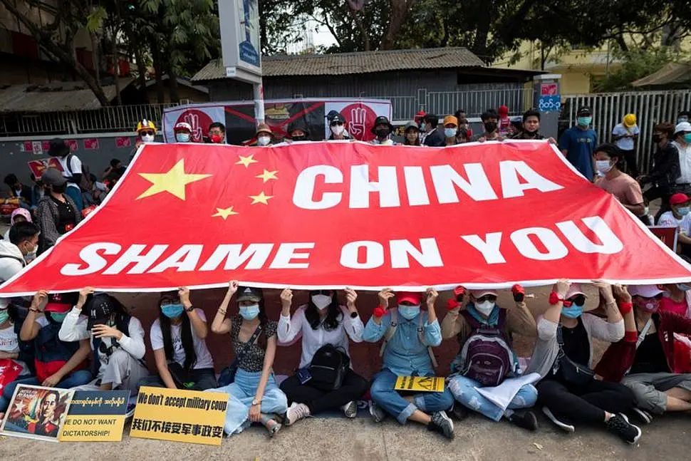 Anti-China Protests In Myanmar As Beijing Seen Supportive Of Military Coup; Dozens Of Chinese Factories Set Ablaze