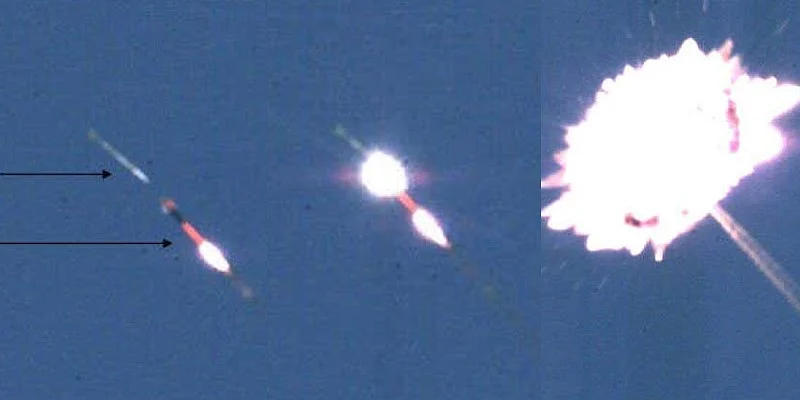 Missile’s proximity fuse system detects the object. 