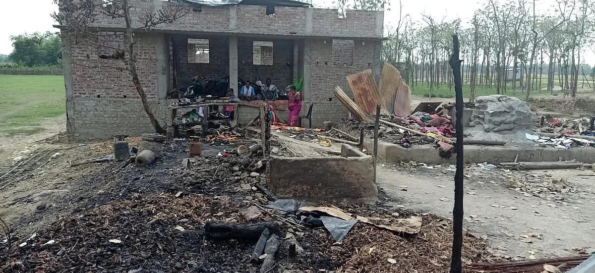 Remains of the violence. Picture received from local activists and journalists