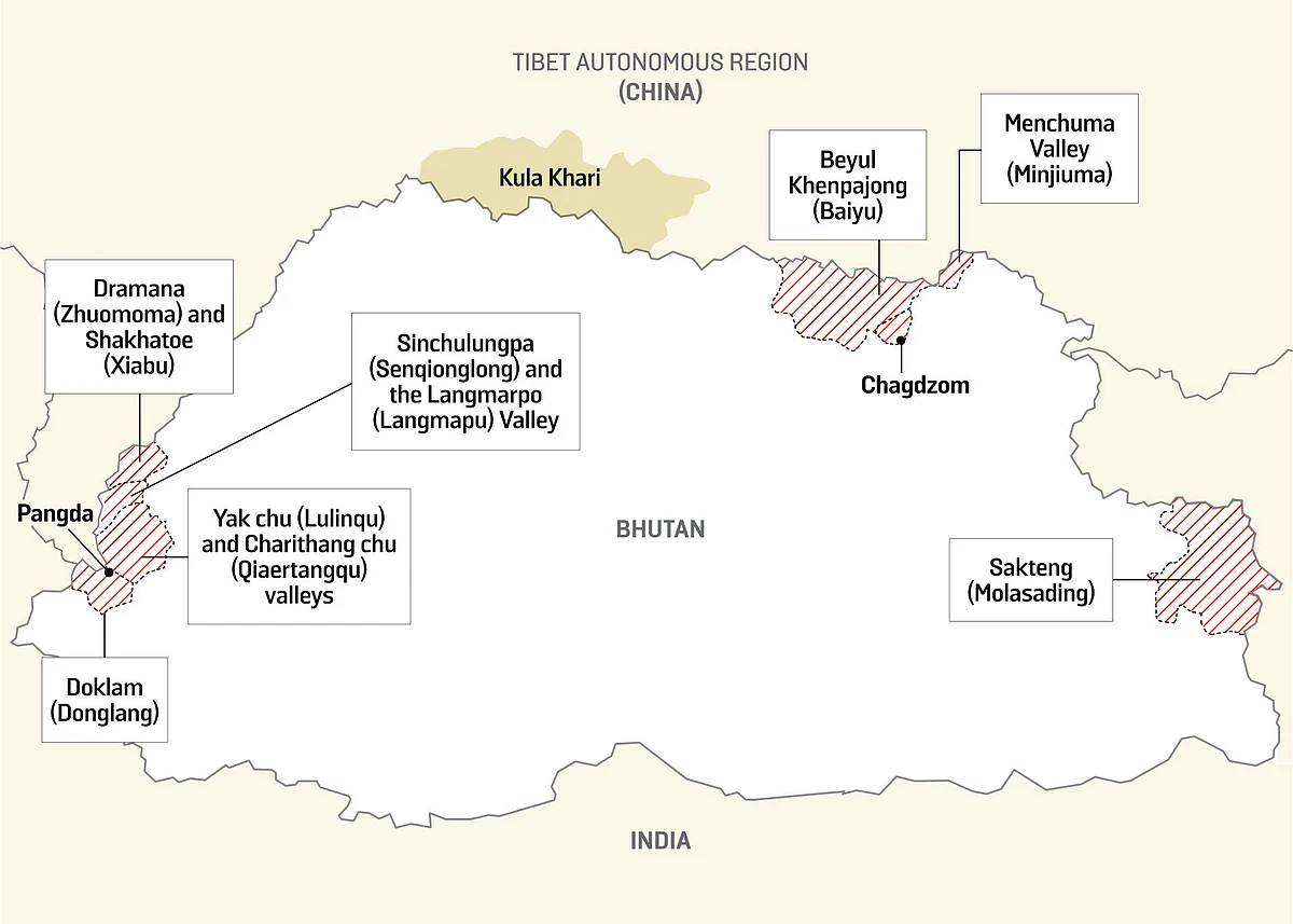 Bhutanese territory claimed by China. (Robert Barnett/Foreign Policy)