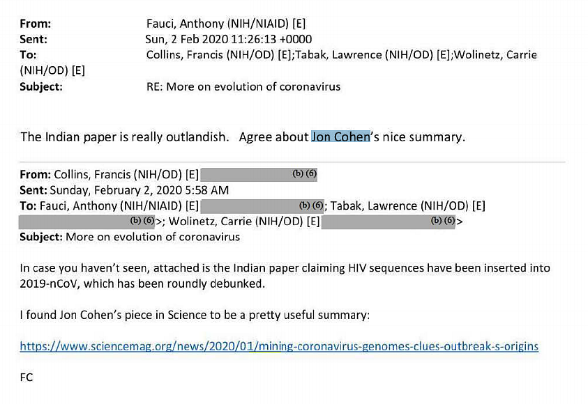 Anthony Fauci’s Emails Reveal How He Outrightly Rejected Covid-19 Lab-Leak Theory Last Year