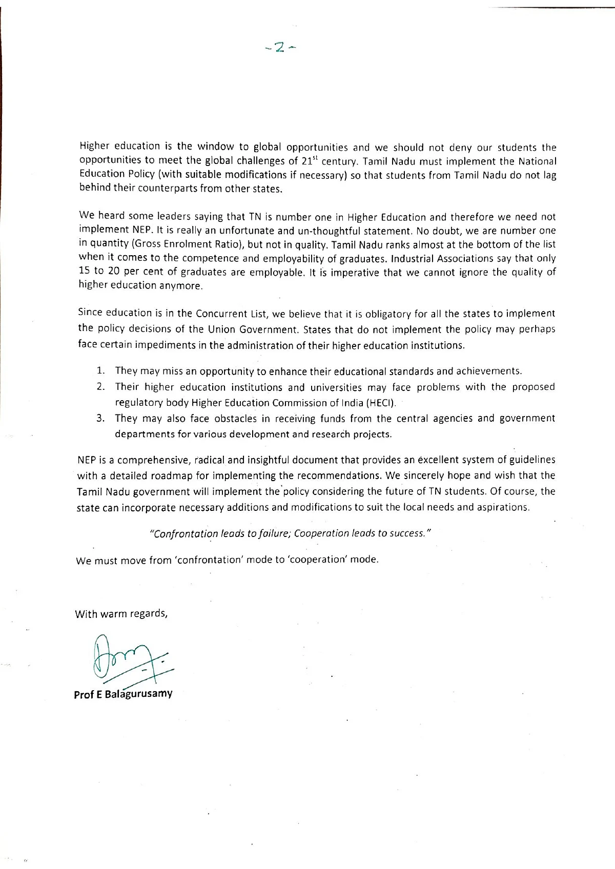 Leading Tamil Educationist Urges TN CM Stalin To Implement National Education Policy In The State