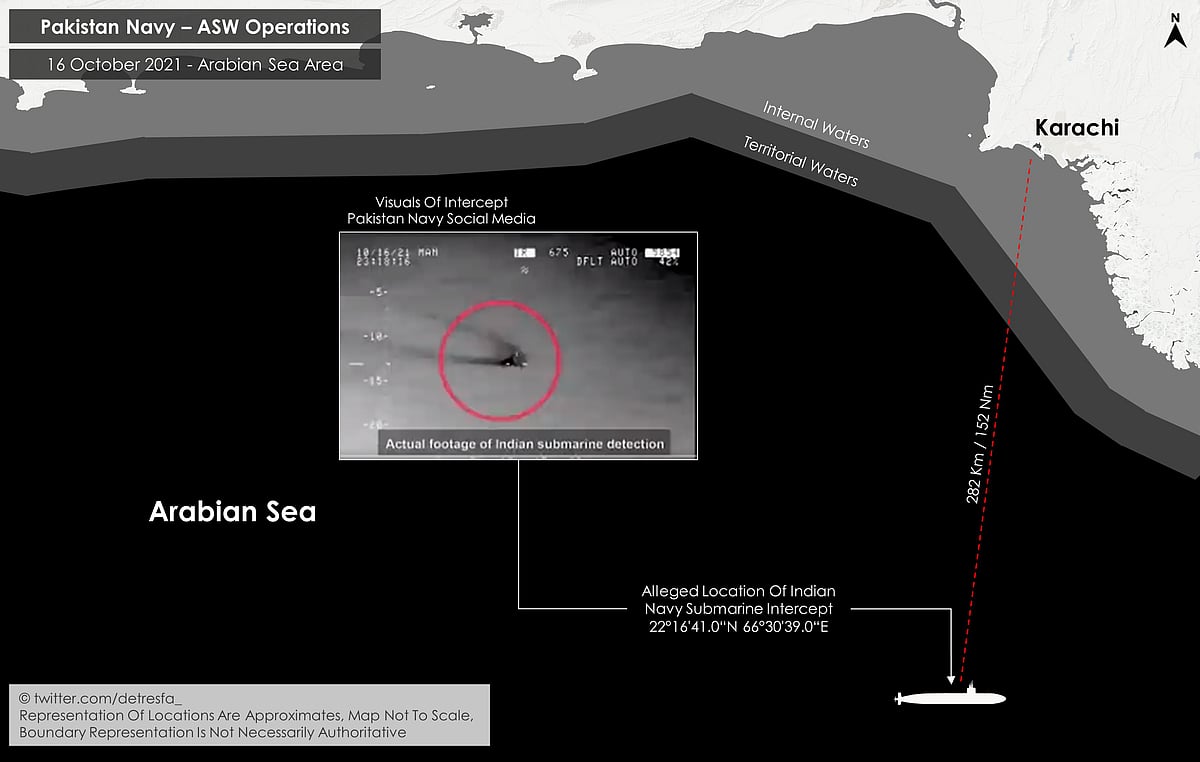 'Indian Submarine' Pakistan Claims To Have 'Stopped' From Entering Its Territorial Waters Was 150 Nautical Miles South Of Karachi - Vimarsana News