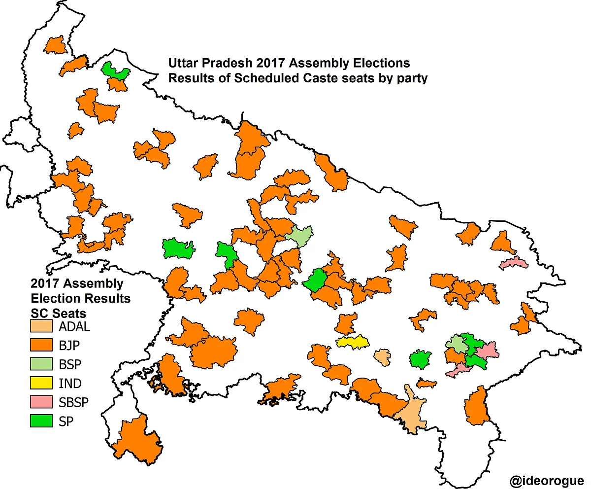 In Maps: How The Reserved Seats In UP Voted In 2017 And '19, And What It Could Mean For '22