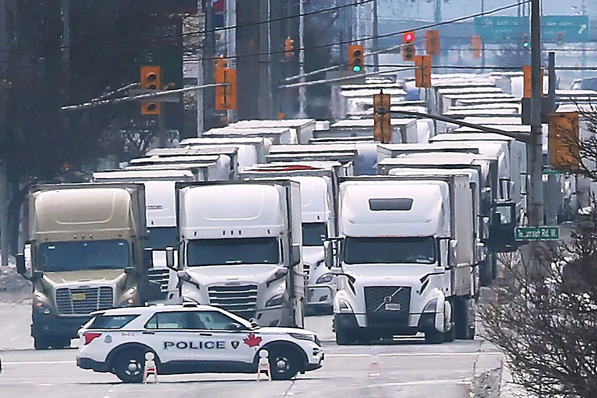 Canada: Freedom Convoy Blocks Major Route Along U.S. Border That Facilitates 25 Percent Of U.S.-Canada Trade, Exacerbates Supply Chain Crisis