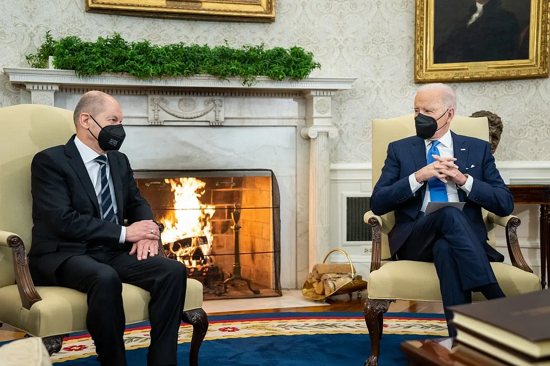 President Biden Vows To Shut Nord Stream 2 Gas Pipeline If Russia Invades Ukraine, But German Chancellor Olaf Scholz Non-Committal