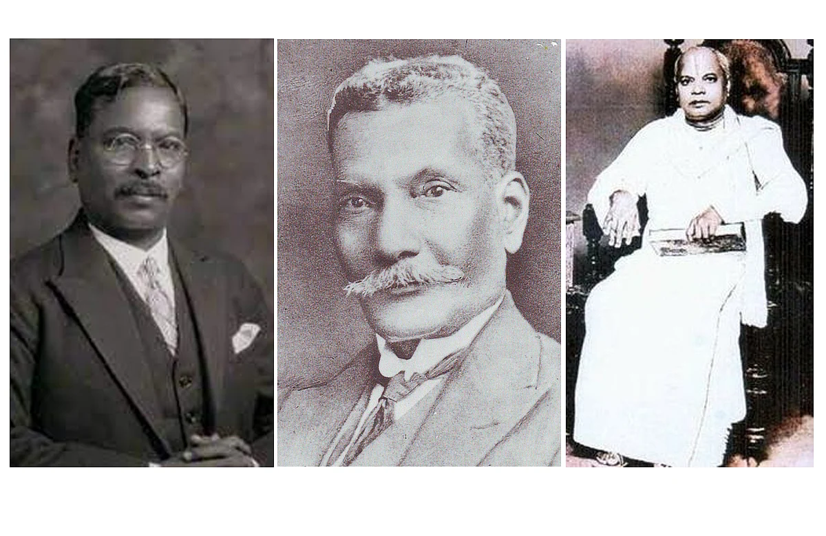 'Perunthalaivar' M.C.Rajah, 'Thatha' Rettaimalai Srinivasan and Paramacharya Swami Sahajananda