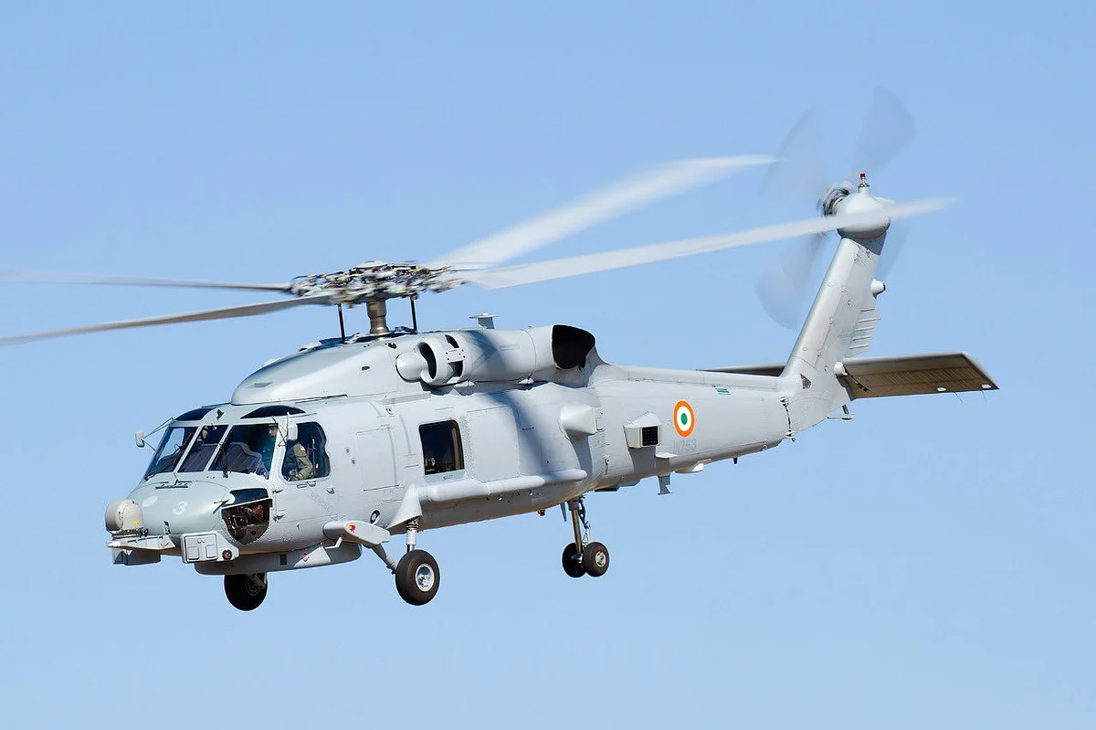 MH-60 helicopter in Indian colours. (Indian Navy/Twitter)