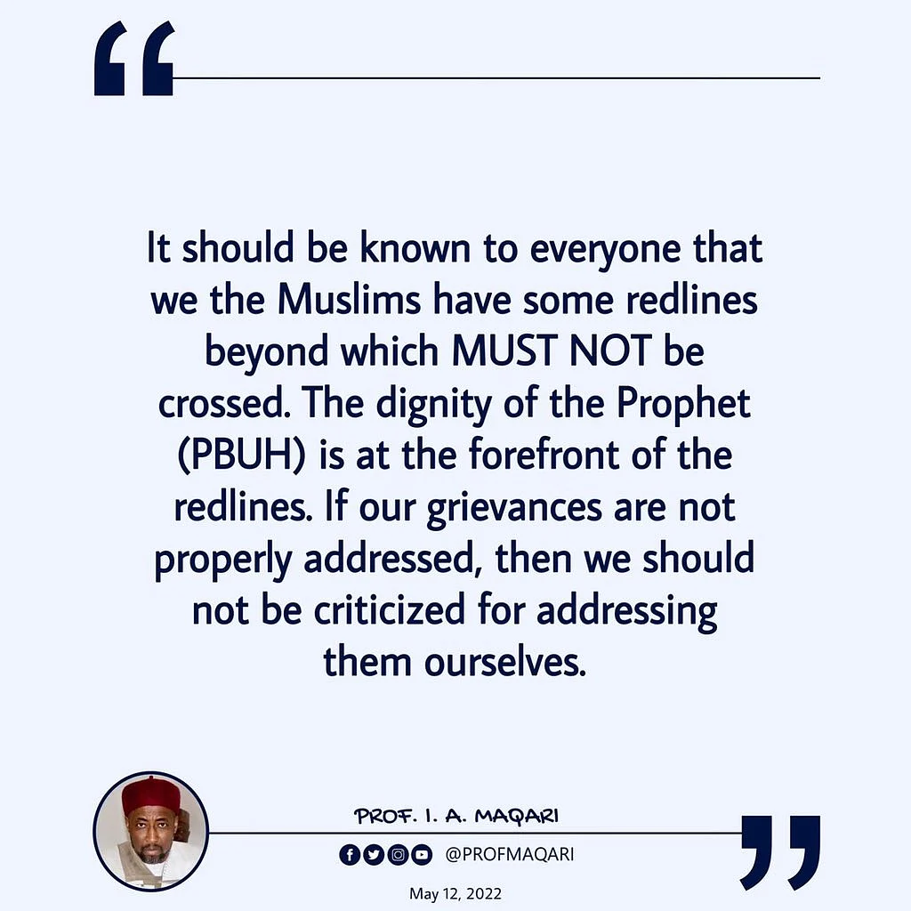 The post by Nigerian Professor IA Maqari