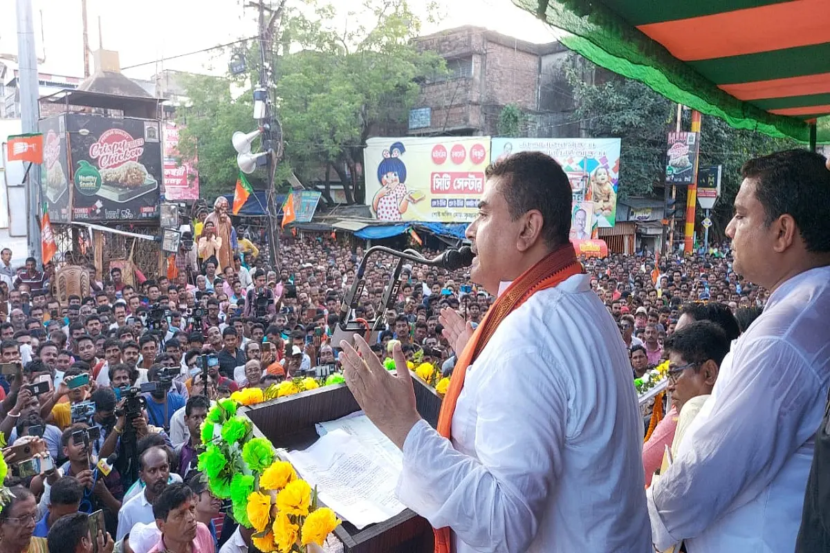 Massive Protest Rally In Mohua Moitra's Constituency Demanding Action On Her Remarks On Goddess Kali