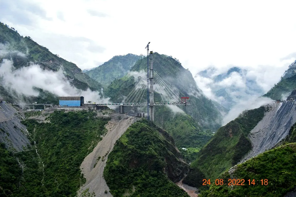 Kashmir Rail Link Project: Cable-stayed Anji Khad Bridge Construction Picks Up Pace