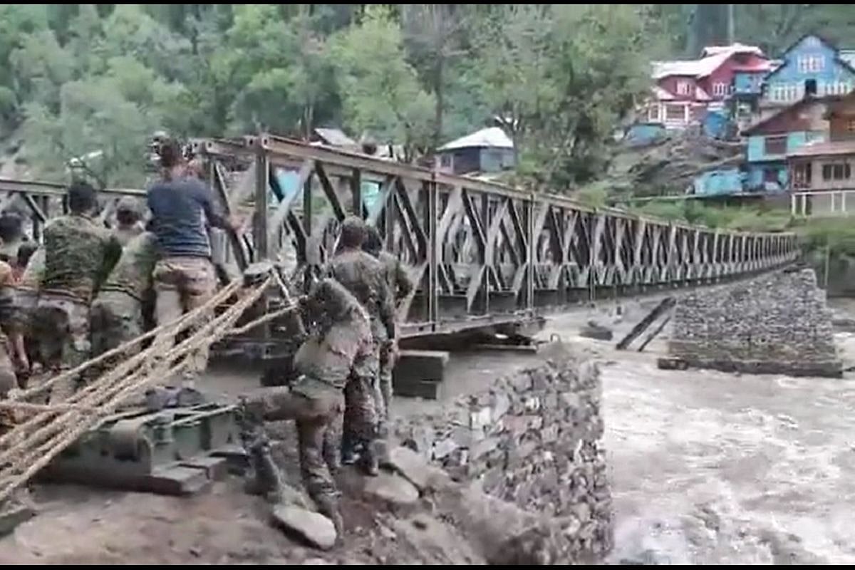 Jammu And Kashmir Indian Army Builds 170Ft Bailey Bridge To